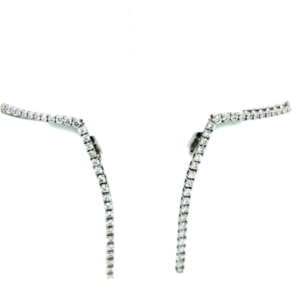 18K White Gold Drop Diamond Earrings by Afarin