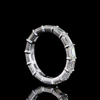 18K White Gold East-West Emerald Cut Lab Diamond Eternity Band - 3.71 Carat Total Weight, E-F Color, VS Clarity, 14 Stones - Covaloro Fine Jewelry