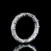 18K White Gold East-West Emerald Cut Lab Diamond Eternity Band - 3.71 Carat Total Weight, E-F Color, VS Clarity, 14 Stones - Covaloro Fine Jewelry
