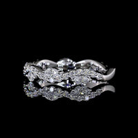 18K White Gold East-West Marquise Cut Lab Diamond 3/4 Eternity Band - 0.60 Carats Total Diamond Weight - Covaloro Fine Jewelry
