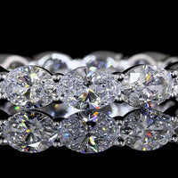18K White Gold East-West Oval Cut Lab Diamond Eternity Band - 3.45 Carat Total Weight, E-F Color, 13 Stones - Covaloro Fine Jewelry