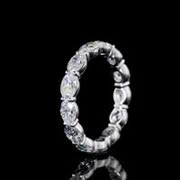 18K White Gold East-West Oval Cut Lab Diamond Eternity Band - 3.45 Carat Total Weight, E-F Color, 13 Stones - Covaloro Fine Jewelry