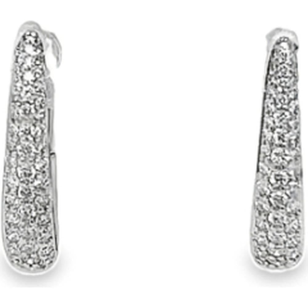 18K White Gold Elongated Drop Diamond Earrings by Afarin