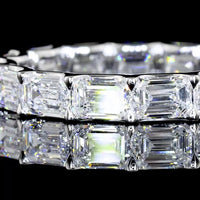 18K White Gold Emerald Cut Lab Diamond Eternity Band with East-West U-Prong Setting - 3.35 Carat Total Diamond Weight (15 Stones, E-F VVS2) - Covaloro Fine Jewelry