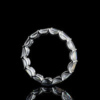 18K White Gold Emerald Cut Lab Diamond Eternity Band with East-West U-Prong Setting - 3.35 Carat Total Diamond Weight (15 Stones, E-F VVS2) - Covaloro Fine Jewelry