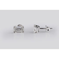 18K White Gold Emerald Cut Lab Diamond Stud Earrings - 2.09 Total Carat Weight, E-F Color, VS2 Clarity, IGI Certified - Covaloro Fine Jewelry