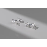 18K White Gold Emerald Cut Lab Diamond Stud Earrings - 2.09 Total Carat Weight, E-F Color, VS2 Clarity, IGI Certified - Covaloro Fine Jewelry