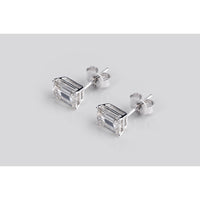 18K White Gold Emerald Cut Lab Diamond Stud Earrings - 2.09 Total Carat Weight, E-F Color, VS2 Clarity, IGI Certified - Covaloro Fine Jewelry
