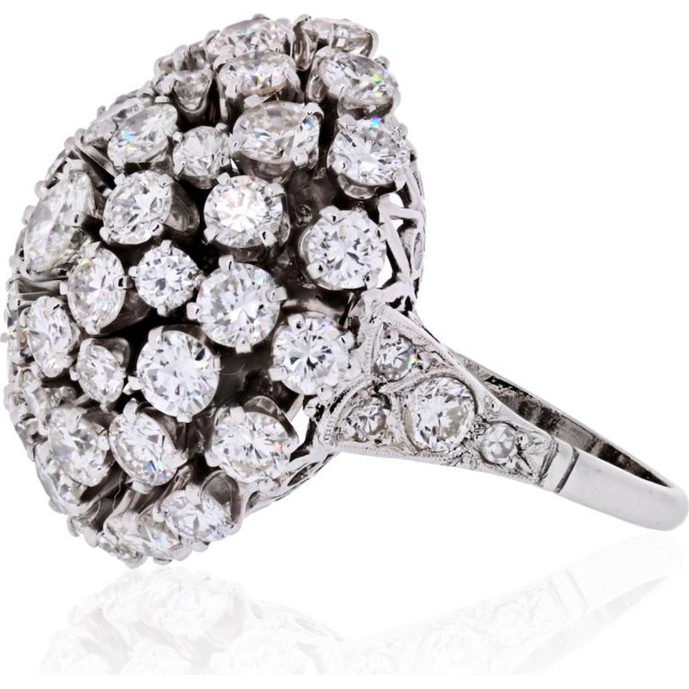 18K White Gold Estate Ring with 10 Carats of G-H Color VS-SI Clarity Diamonds - 25mm Top Motif Width