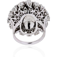18K White Gold Estate Ring with 10 Carats of G-H Color VS-SI Clarity Diamonds - 25mm Top Motif Width