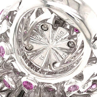 18K White Gold Estate Ring with Pink Sapphires and Diamonds by Dior - 7.50 Carats Total Gemstone Weight