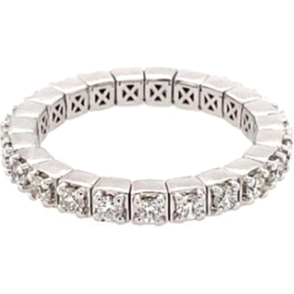 18K White Gold Eternity Band Ring with Round Diamonds by Afarin