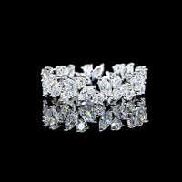 18K White Gold Eternity Band with 1.76 Carats Mixed Marquise and Brilliant Round Lab Diamonds in an Inclined Prong Setting - Covaloro Fine Jewelry