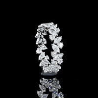 18K White Gold Eternity Band with 1.76 Carats Mixed Marquise and Brilliant Round Lab Diamonds in an Inclined Prong Setting - Covaloro Fine Jewelry