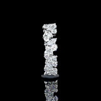 18K White Gold Eternity Band with 1.76 Carats Mixed Marquise and Brilliant Round Lab Diamonds in an Inclined Prong Setting - Covaloro Fine Jewelry