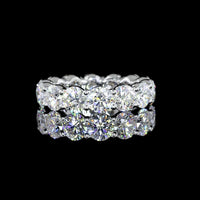 18K White Gold Eternity Band with 14 Round Brilliant Cut Lab Diamonds - 6.20 Carat Total Weight, E-F Color VS1 Clarity - Covaloro Fine Jewelry