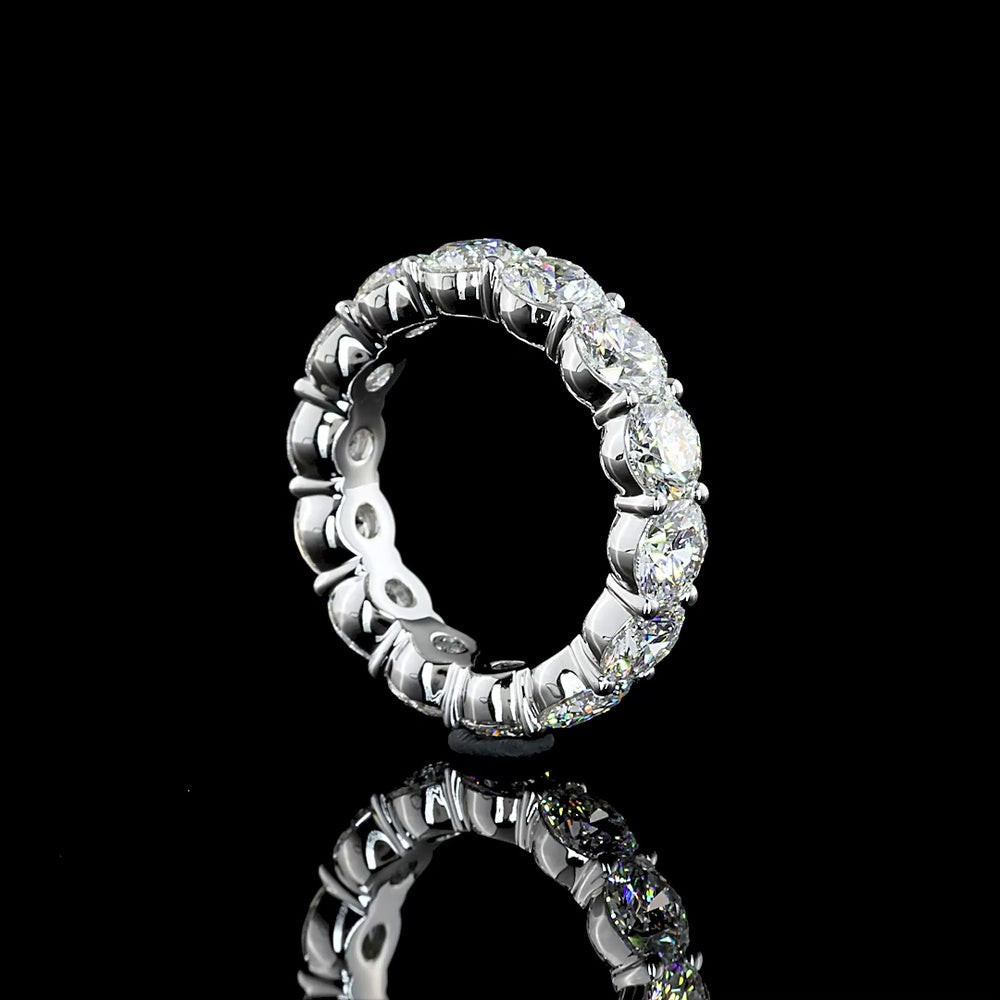18K White Gold Eternity Band with 14 Round Brilliant Cut Lab Diamonds - 6.20 Carat Total Weight, E-F Color VS1 Clarity - Covaloro Fine Jewelry