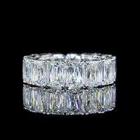 18K White Gold Eternity Band with 15 Radiant Cut Lab-Grown Diamonds - 9.24 Carat Total Weight, E-F Color VS Clarity - Covaloro Fine Jewelry
