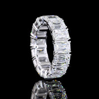 18K White Gold Eternity Band with 15 Radiant Cut Lab-Grown Diamonds - 9.24 Carat Total Weight, E-F Color VS Clarity - Covaloro Fine Jewelry