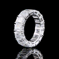 18K White Gold Eternity Band with 15 Radiant Cut Lab-Grown Diamonds - 9.24 Carat Total Weight, E-F Color VS Clarity - Covaloro Fine Jewelry