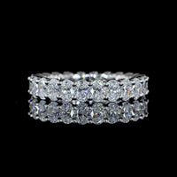 18K White Gold Eternity Band with 24 Prong-Set Oval Cut Lab Diamonds - 2.53 Carat Total Diamond Weight - Covaloro Fine Jewelry