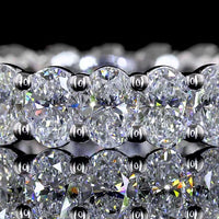 18K White Gold Eternity Band with 24 Prong-Set Oval Cut Lab Diamonds - 2.53 Carat Total Diamond Weight - Covaloro Fine Jewelry