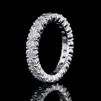 18K White Gold Eternity Band with 24 Prong-Set Oval Cut Lab Diamonds - 2.53 Carat Total Diamond Weight - Covaloro Fine Jewelry