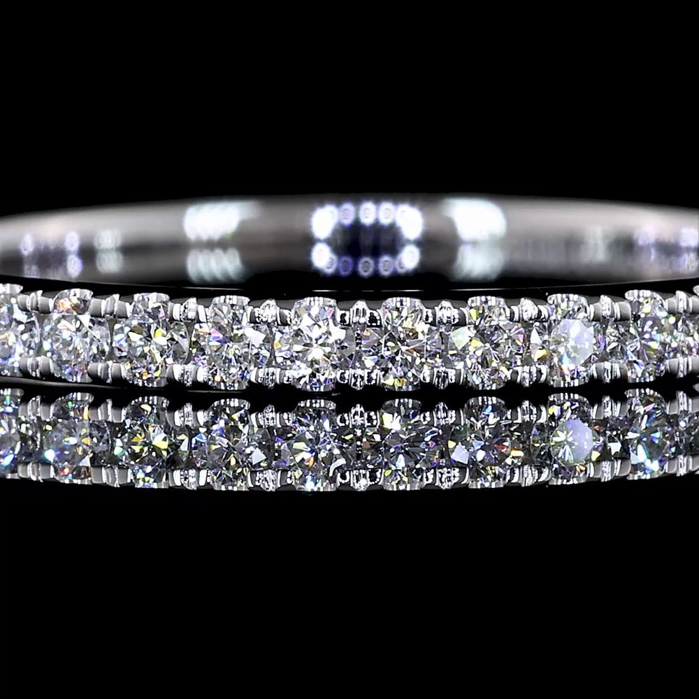 18K White Gold Eternity Band with 42 Prong-Set Round Brilliant Lab Diamonds - 0.46 Carat Total Weight - Covaloro Fine Jewelry