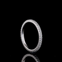 18K White Gold Eternity Band with 42 Prong-Set Round Brilliant Lab Diamonds - 0.46 Carat Total Weight - Covaloro Fine Jewelry
