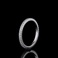 18K White Gold Eternity Band with 42 Prong-Set Round Brilliant Lab Diamonds - 0.46 Carat Total Weight - Covaloro Fine Jewelry