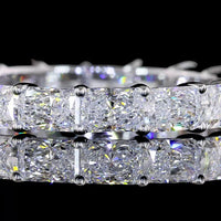 18K White Gold Eternity Band with East-West Prong Set Radiant Cut Lab Diamonds - 2.59 Carat Total Weight, E-F Color VS Clarity - Covaloro Fine Jewelry