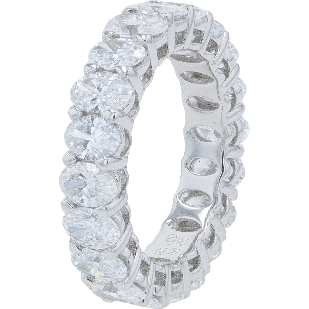 18K White Gold Eternity Band with Full-Circle Lab Grown Diamonds - 4.00 Carat Total Diamond Weight