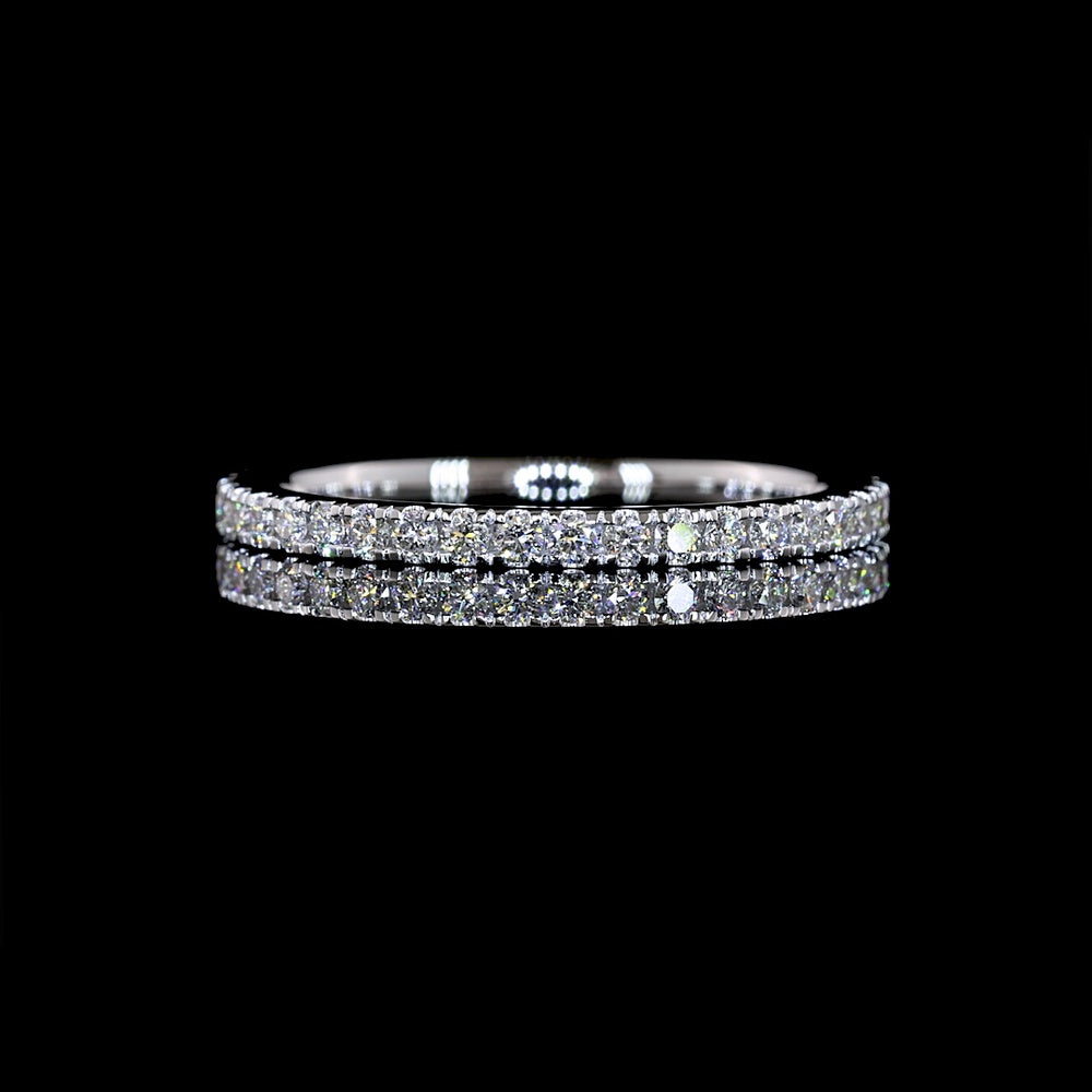 18K White Gold Eternity Band with Micro Pave Set Round Lab Diamonds - 0.40 Carat Total Weight, 40 Stones, E-F Color VS1 Clarity - Covaloro Fine Jewelry
