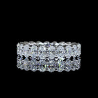 18K White Gold Eternity Band with North-South Oval Cut Lab Diamonds - 3.09 Carat Total Weight, E-F VS Clarity - Covaloro Fine Jewelry