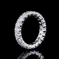 18K White Gold Eternity Band with North-South Oval Cut Lab Diamonds - 3.09 Carat Total Weight, E-F VS Clarity - Covaloro Fine Jewelry