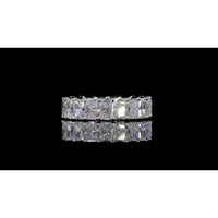 18K White Gold Eternity Band with North-South Prong Set Radiant Cut Lab Diamonds - 6.20 Carat Total Weight - Covaloro Fine Jewelry