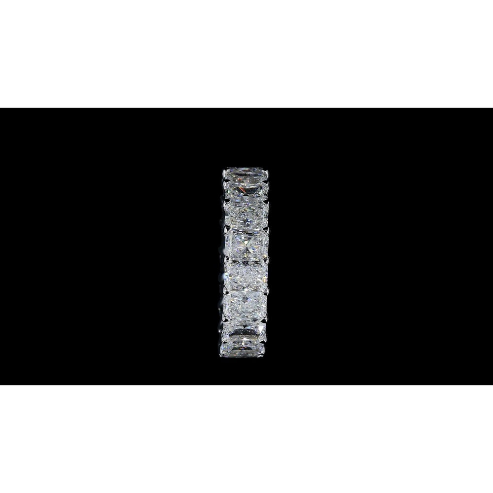 18K White Gold Eternity Band with North-South Prong Set Radiant Cut Lab Diamonds - 6.20 Carat Total Weight - Covaloro Fine Jewelry