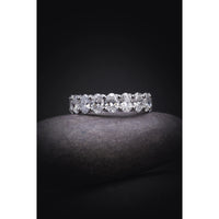 18K White Gold Eternity Band with Prong Set Oval Cut Lab Diamonds - 5.46 Carat Total Diamond Weight - Covaloro Fine Jewelry