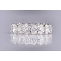 18K White Gold Eternity Band with Prong Set Oval Cut Lab Diamonds - 5.46 Carat Total Diamond Weight - Covaloro Fine Jewelry