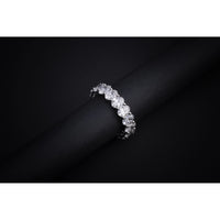 18K White Gold Eternity Band with Prong Set Oval Cut Lab Diamonds - 5.46 Carat Total Diamond Weight - Covaloro Fine Jewelry