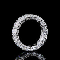 18K White Gold Eternity Band with Prong Set Oval Cut Lab Diamonds - 9.29 Carat Total Weight, E-F Color, VS1 Clarity - Covaloro Fine Jewelry