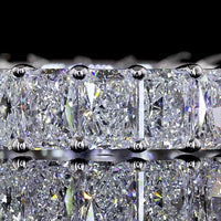 18K White Gold Eternity Band with Prong Set Radiant Cut Lab Diamonds - 3.74 Carat Total Diamond Weight - Covaloro Fine Jewelry
