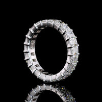 18K White Gold Eternity Band with Prong Set Radiant Cut Lab Diamonds - 3.74 Carat Total Diamond Weight - Covaloro Fine Jewelry