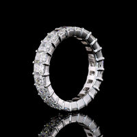 18K White Gold Eternity Band with Prong Set Radiant Cut Lab Diamonds - 3.74 Carat Total Diamond Weight - Covaloro Fine Jewelry
