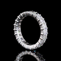18K White Gold Eternity Band with Prong Set Radiant Cut Lab Diamonds - 4.02 Carats Total Weight, E-F Color, VS2 Clarity - Covaloro Fine Jewelry
