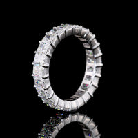 18K White Gold Eternity Band with Prong Set Radiant Cut Lab Diamonds - 4.02 Carats Total Weight, E-F Color, VS2 Clarity - Covaloro Fine Jewelry