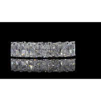 18K White Gold Eternity Band with Prong-Set Radiant Cut Lab Diamonds - 5.85 Carats Total Diamond Weight - Covaloro Fine Jewelry