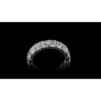 18K White Gold Eternity Band with Prong Set Radiant Cut Lab Diamonds - 8.46 Carat Total Weight, 16 Stones - Covaloro Fine Jewelry