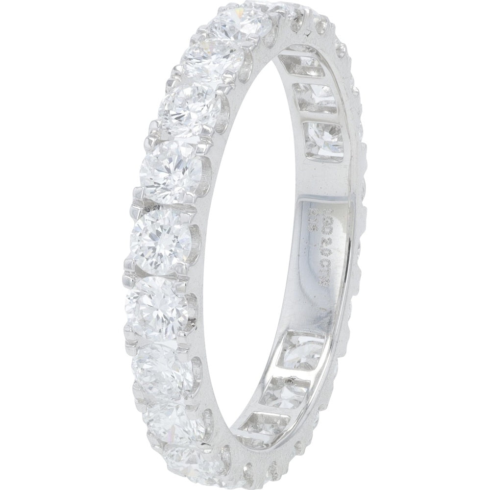 18K White Gold Eternity Band with Prong-Set Round Lab-Grown Diamonds - 2.00 Carat Total Weight