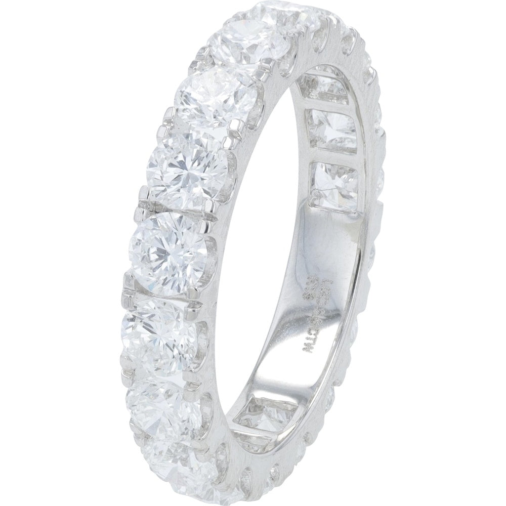 18K White Gold Eternity Band with Round Lab Grown Diamonds - 3.00 Carat Total Diamond Weight